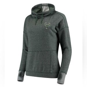 Antigua • Milwaukee Bucks Snap Cowl Neck Pullover Sweatshirt